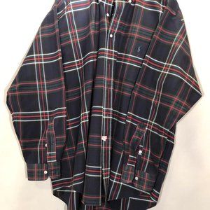 Ralph Lauren Long Sleeve Navy Plaid Dress Shirt